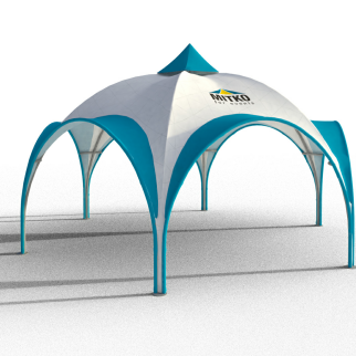 Dome M6 – Neues Messezelt mit 6 Eingängen und großer Druckfläche