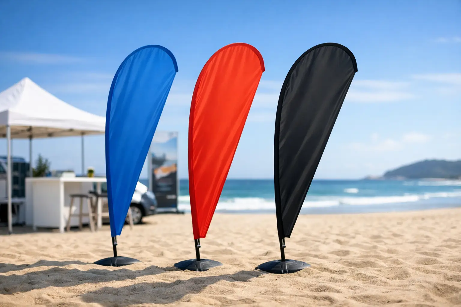 Beachflags drucken für starke Außenwerbung
